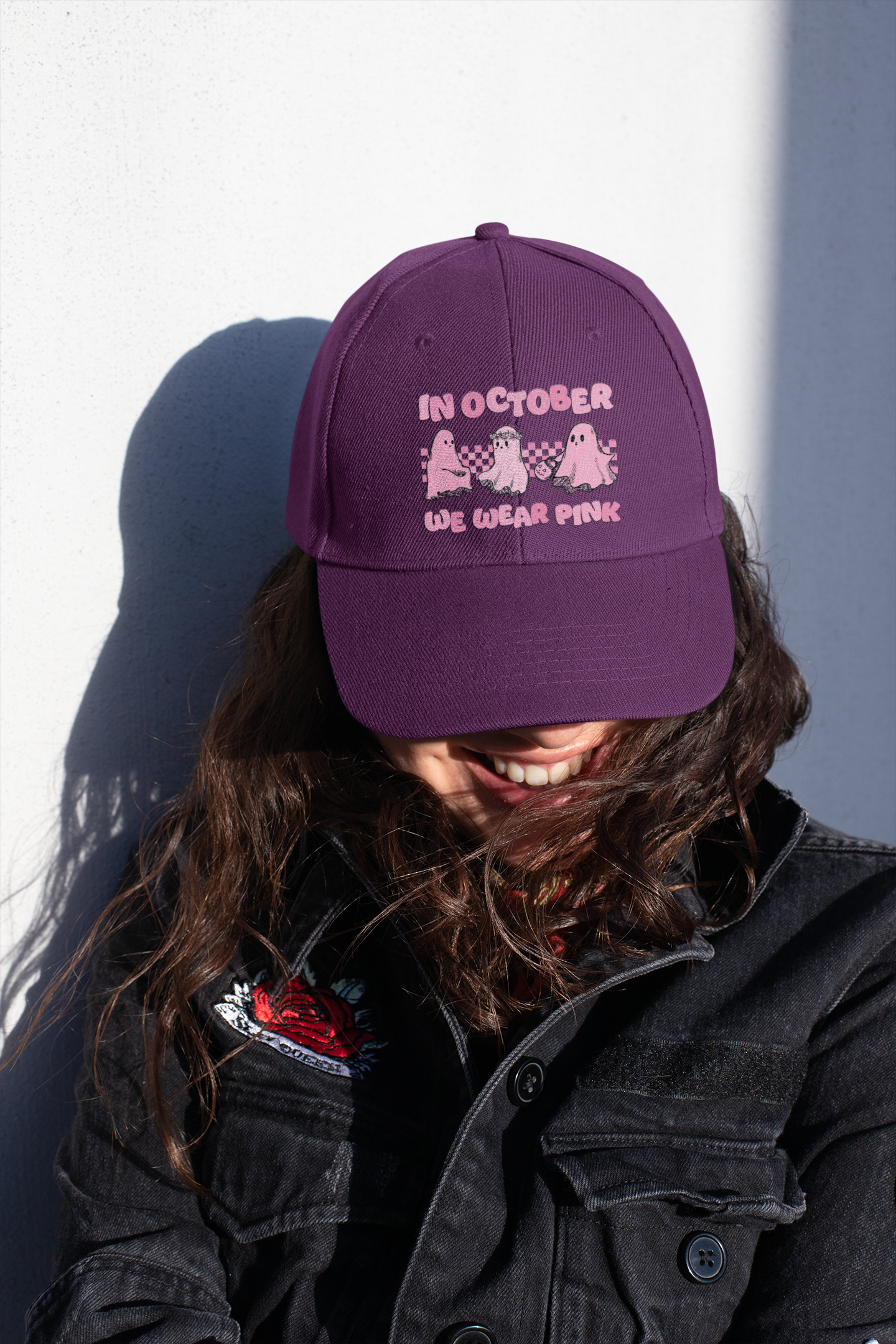 🎀🌸 In October We Wear Pink Ghosts Design DTF Transfer FT299
