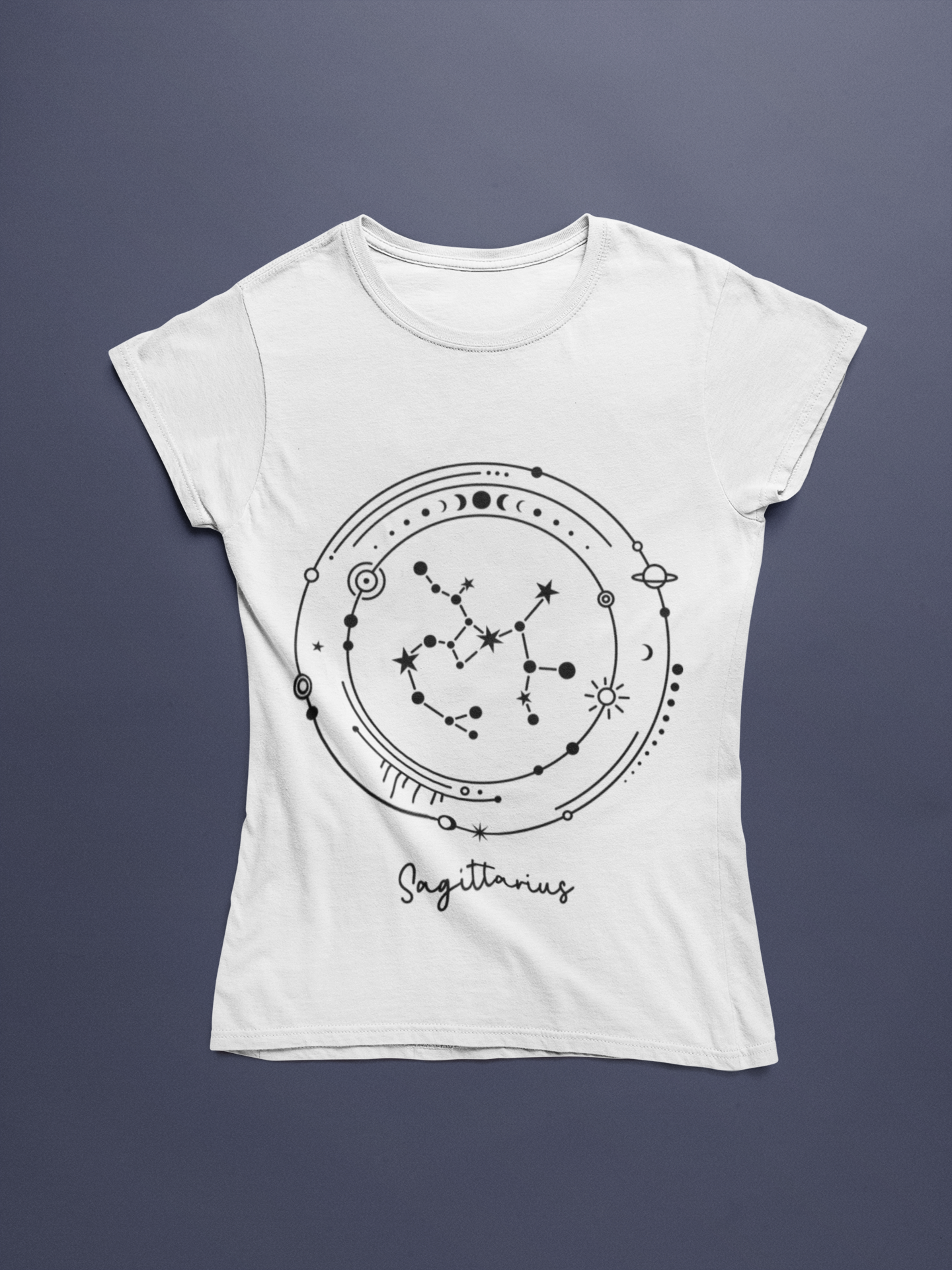 ♐ Sagittarius – Celestial Symbol | Minimal Astrology DTF Transfer FT787