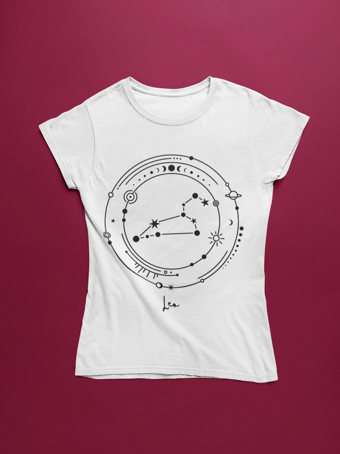 ♌ Leo – Celestial Symbol | Minimal Astrology DTF Transfer FT790