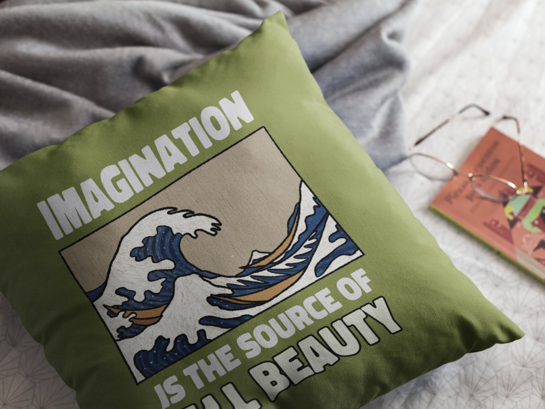 🌊 Imagination Is the Source of All Beauty | Artistic Wave DTF Transfer FT653