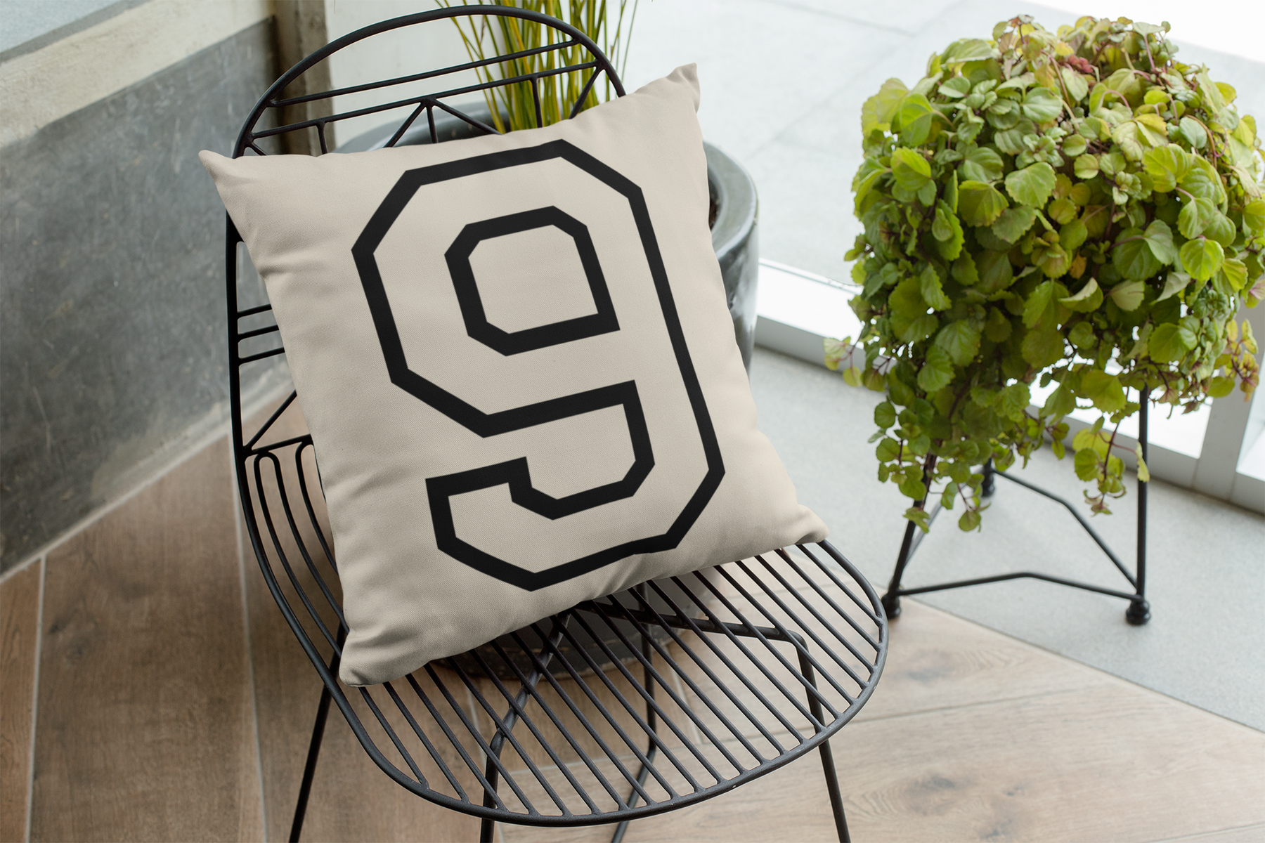 ⬛ “9” – Nine – Solid Black Outline Numeric | DTF Transfer FT1059