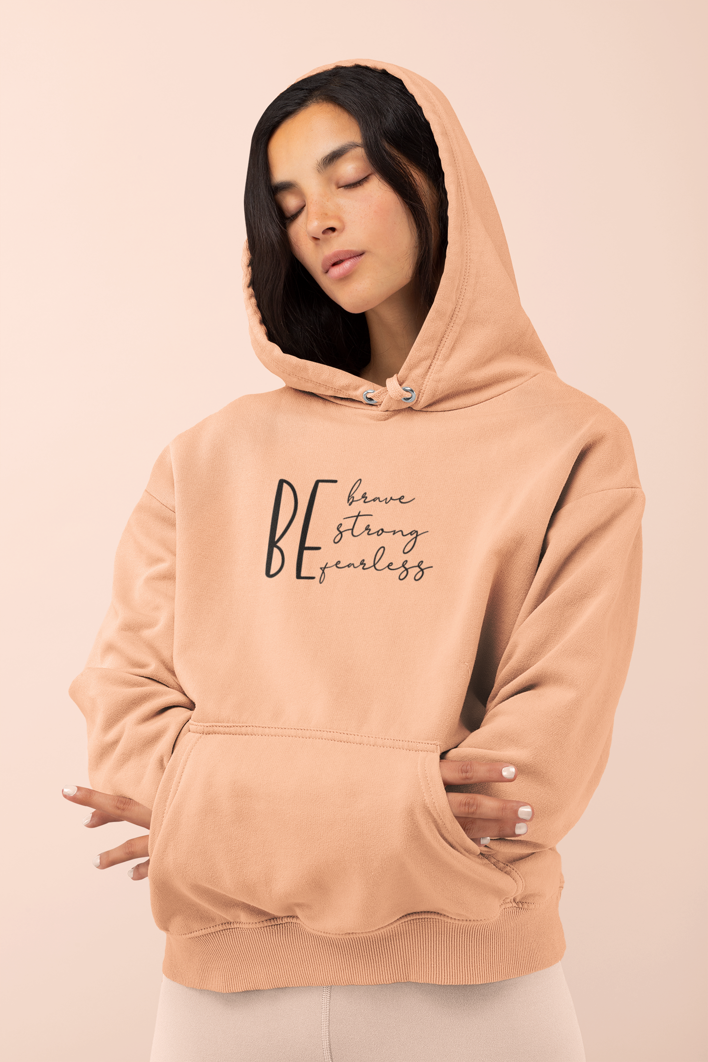 🖤 Be Brave, Strong & Fearless – Black Typography | Tonal DTF Transfer FT820