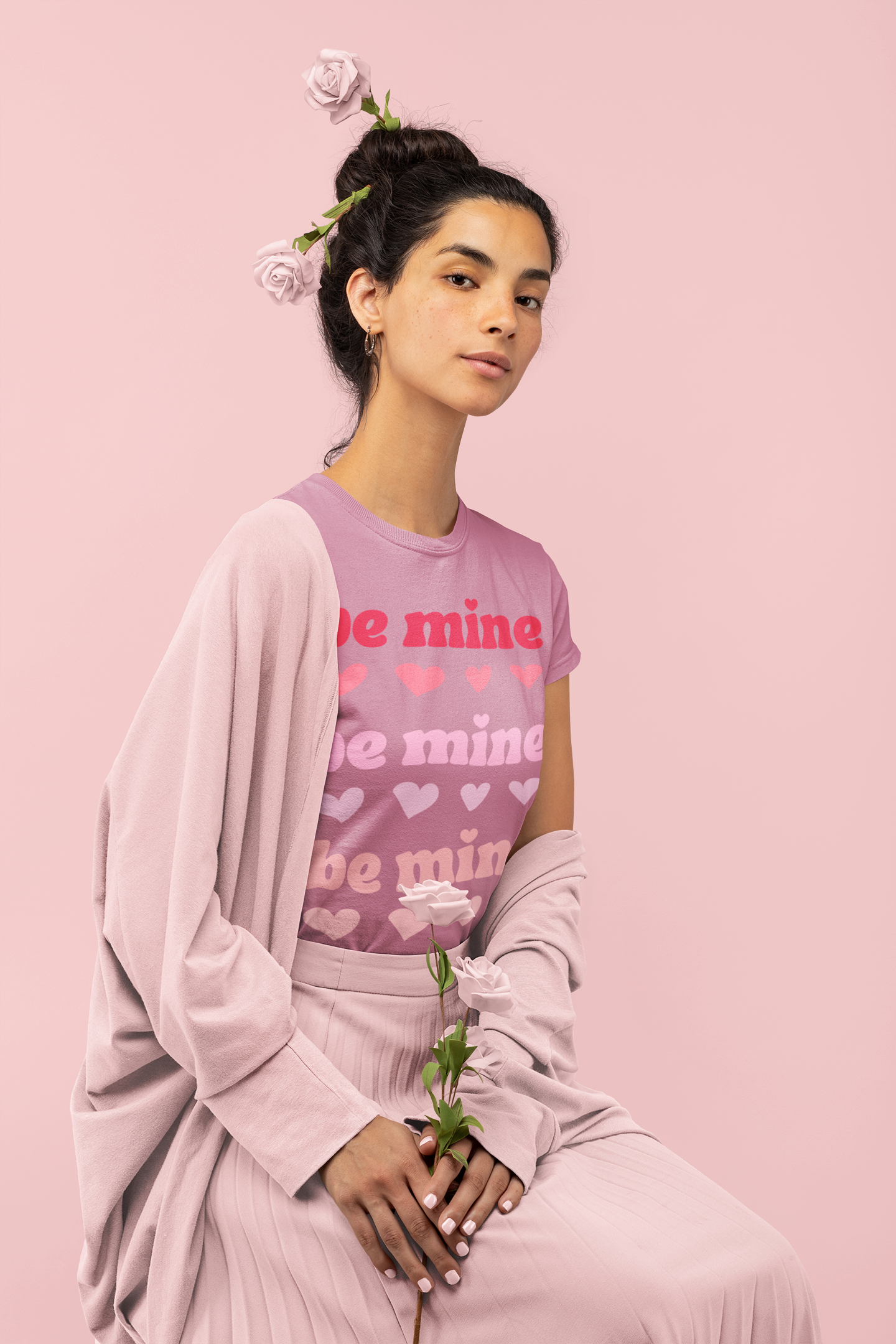 💘 Be Mine Cute Pastel Tones Design DTF Transfer FT400