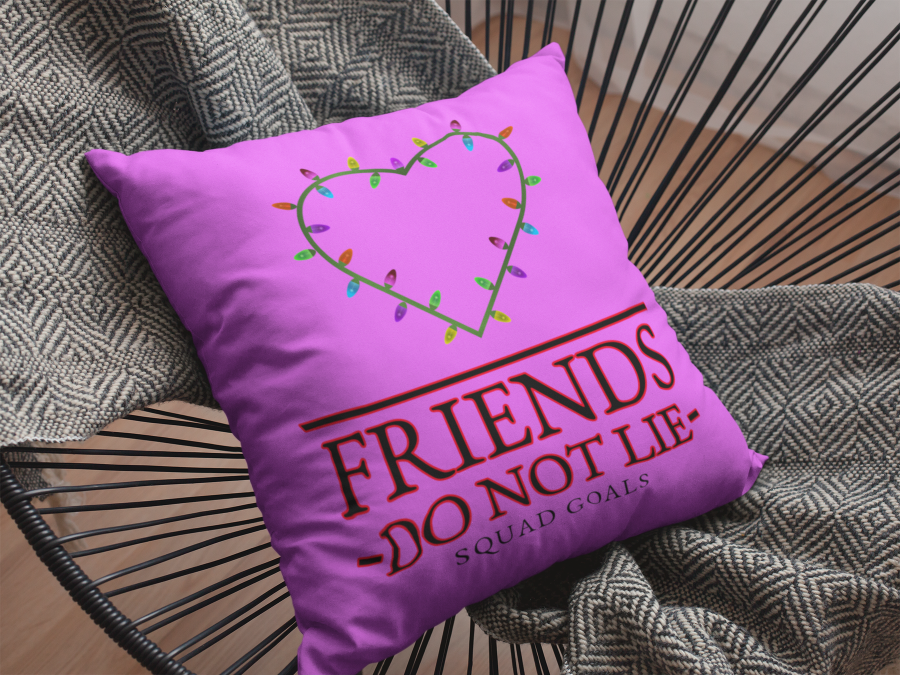 ❤️ Friends Do Not Lie – Holiday Lights Heart | DTF Transfer FT656