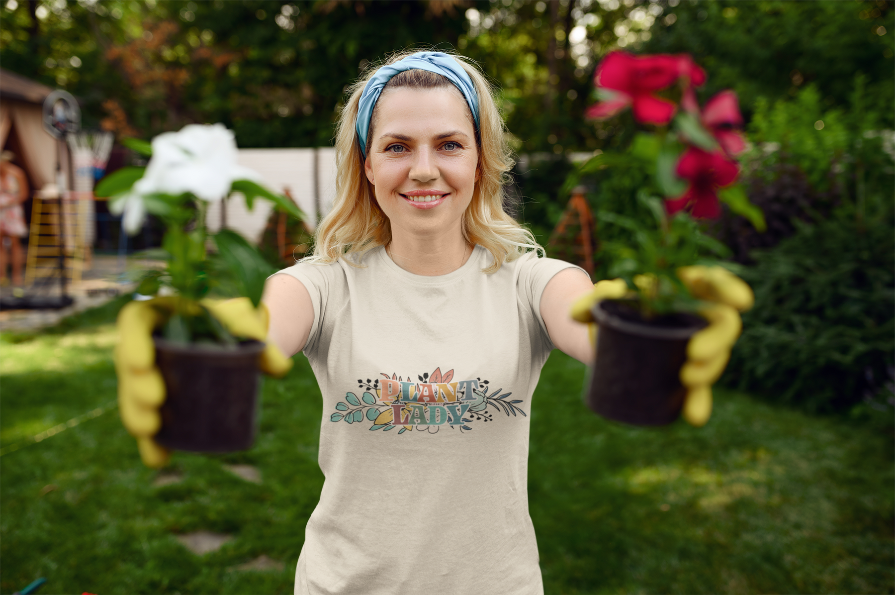 🌿🌸 PLANT LADY – Botanical Typography DTF Transfer FT619