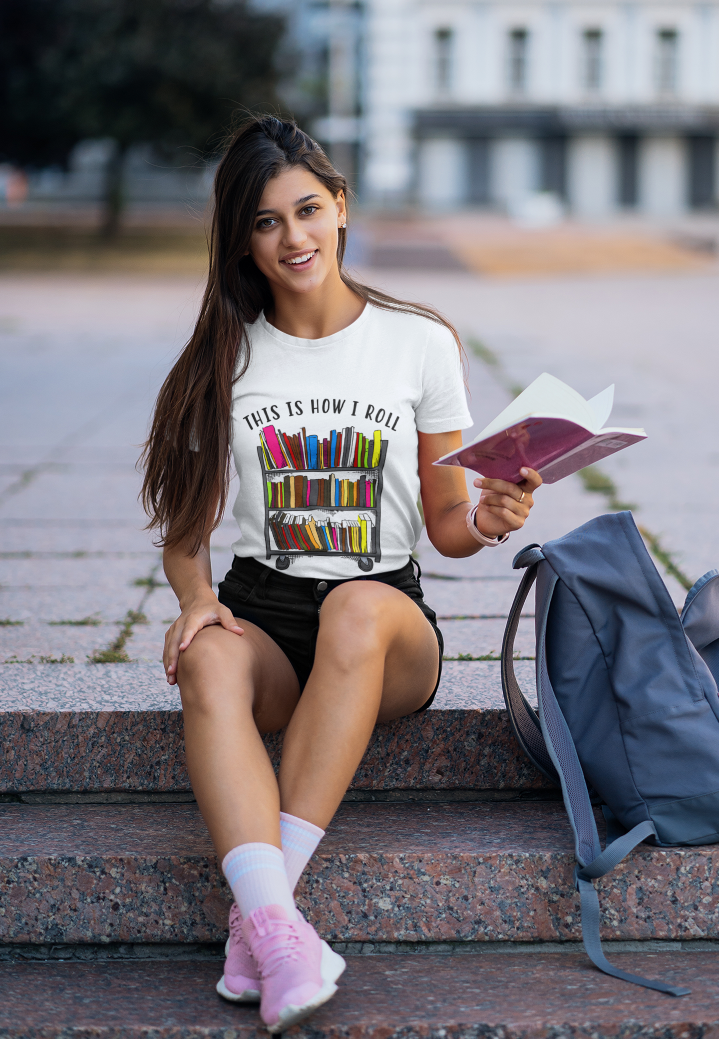 📚🛒 This Is How I Roll | Book Cart Black Font DTF Transfer FT754