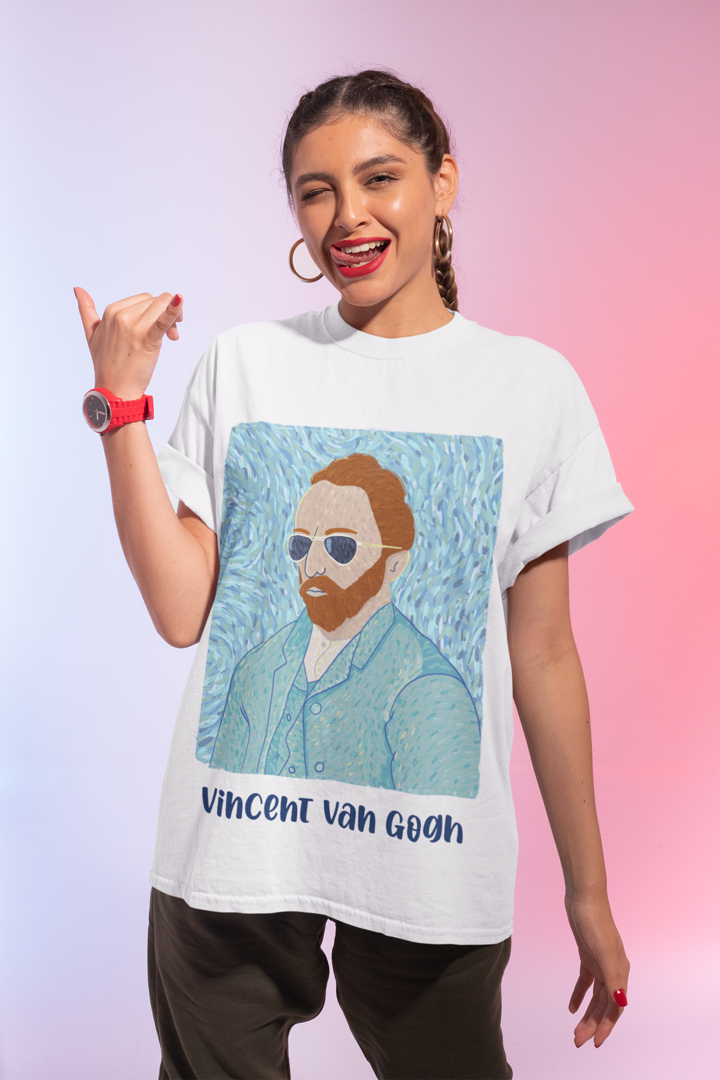🎨 Vincent van Gogh – Modern Portrait | Art Tribute DTF Transfer FT694
