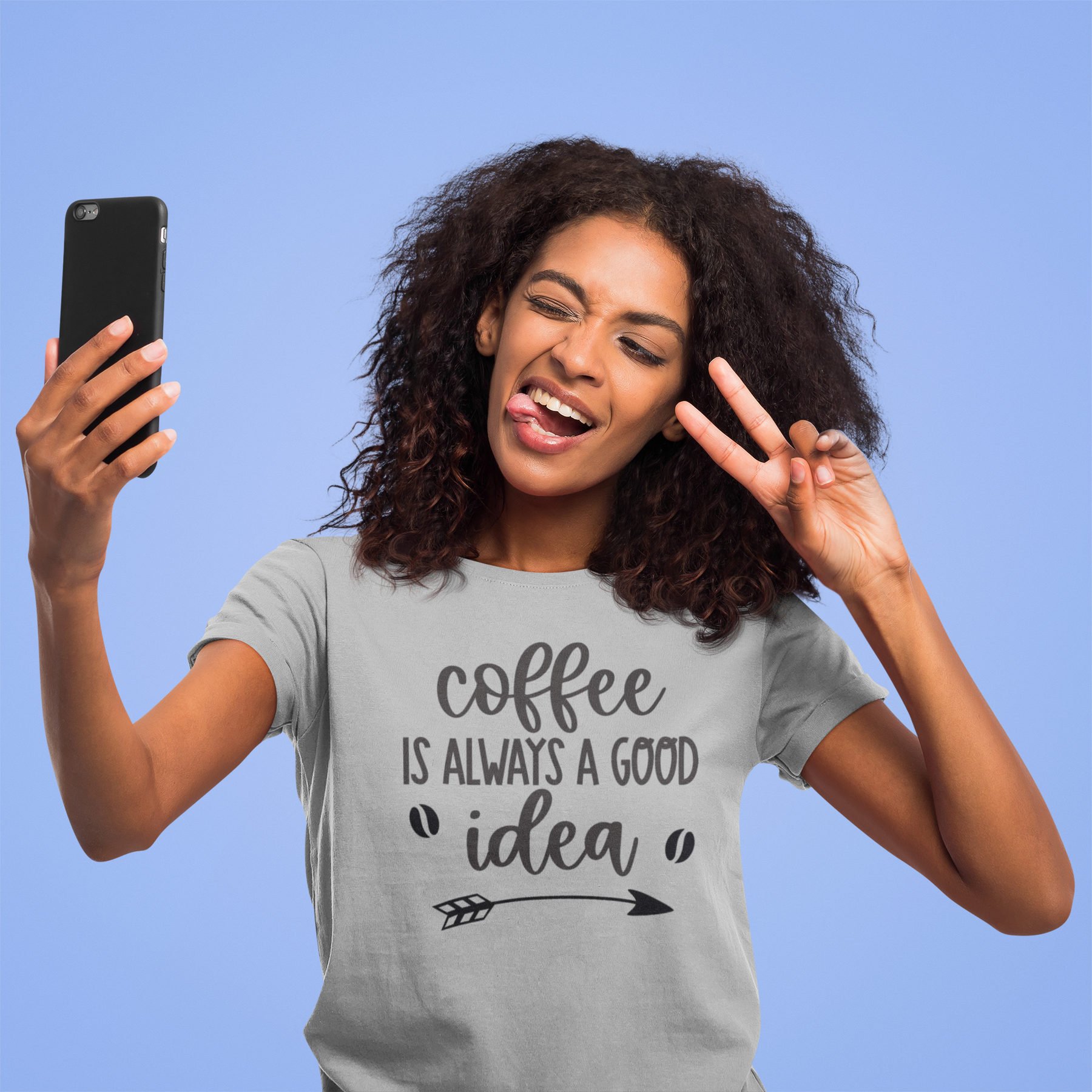 ☕🖤 Coffee Is Always a Good Idea – Minimal Lifestyle Quote | DTF Transfer FT950