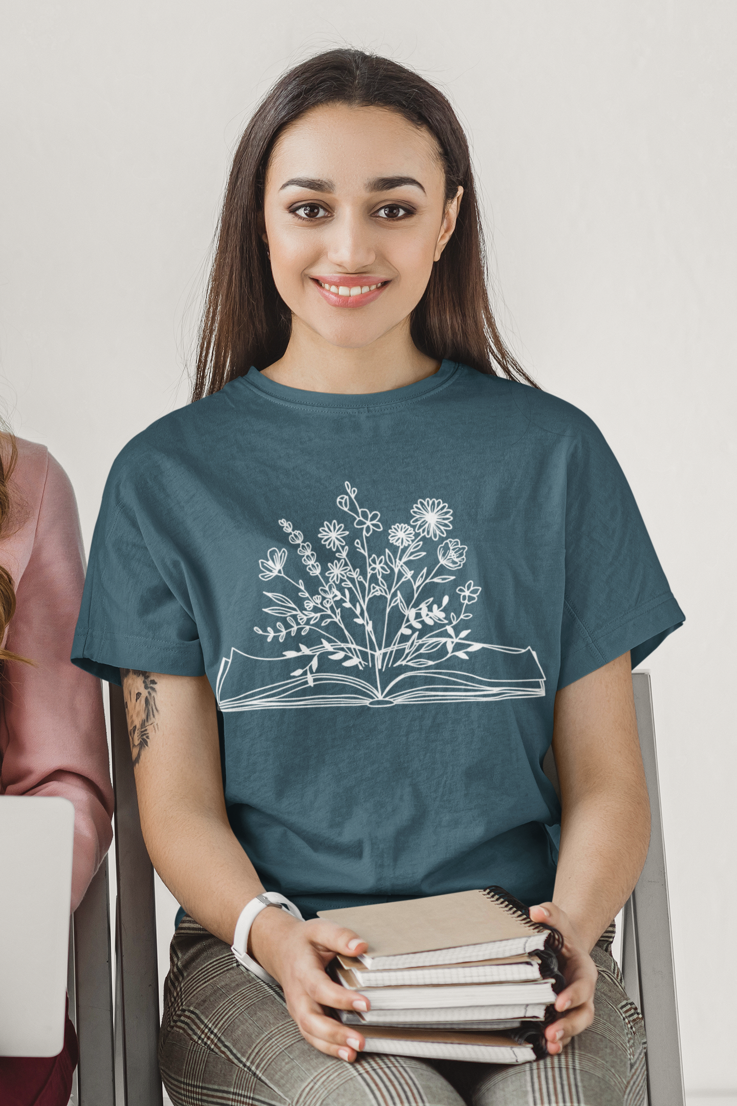 📖🌼 Floral Book Illustration - Teacher & Learning Inspired | DTF Transfer FT937