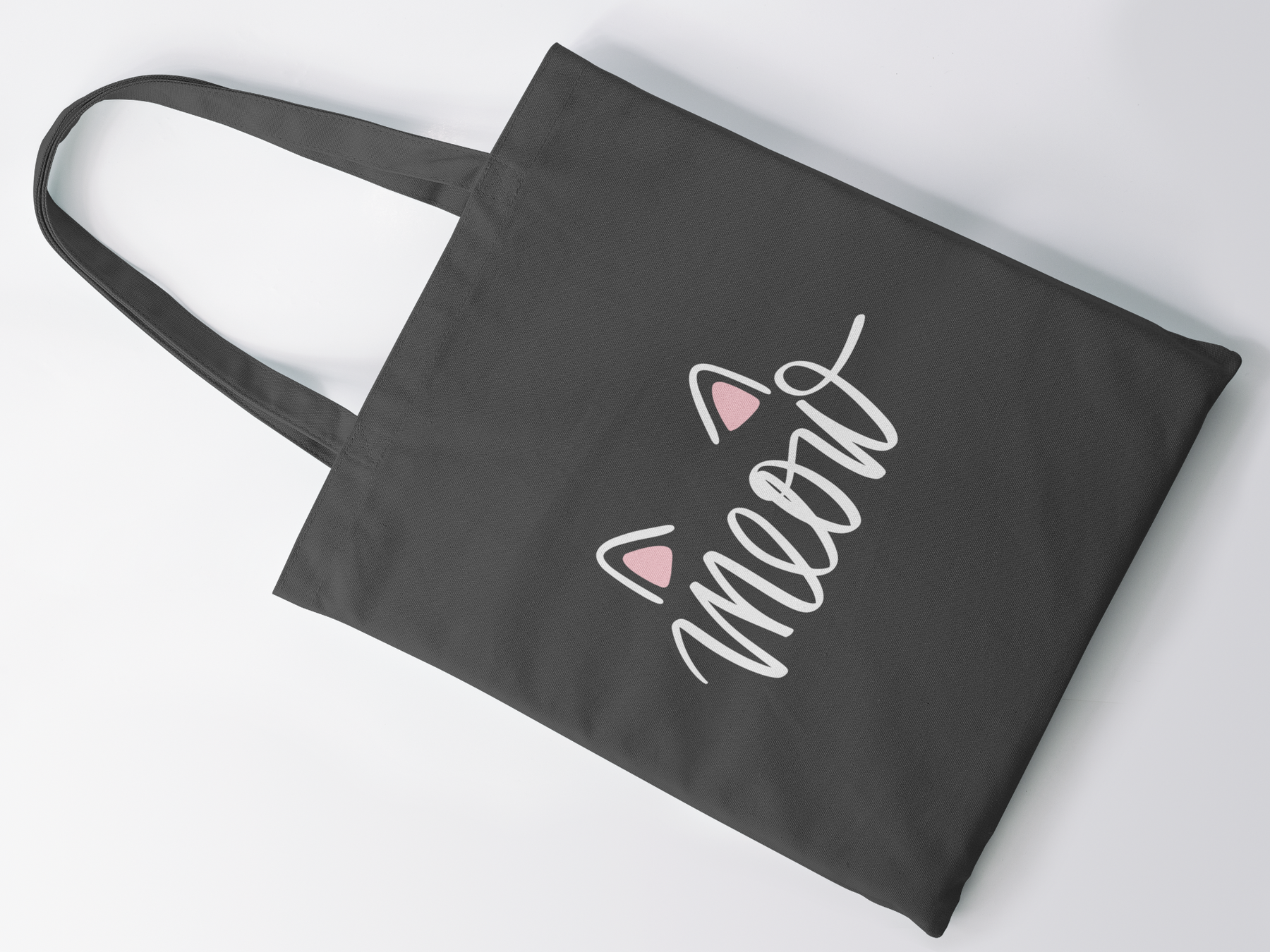 🐾 Meow Cat Pink Ears White Font DTF Transfer FT586