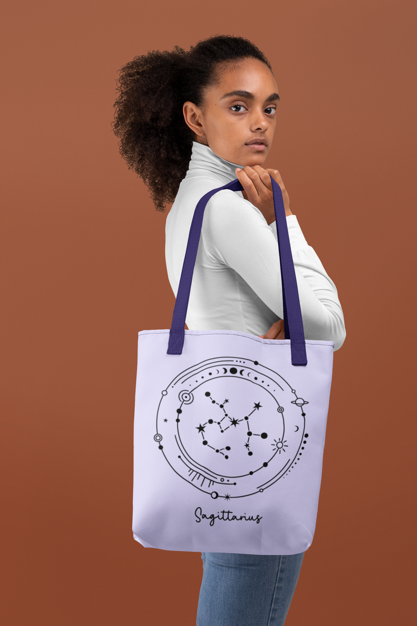 ♐ Sagittarius – Celestial Symbol | Minimal Astrology DTF Transfer FT787